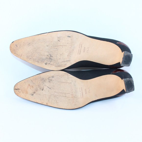 Etienne Aigner 'Bixby' Black Brown Bow Heels #123 - Picture 9 of 12